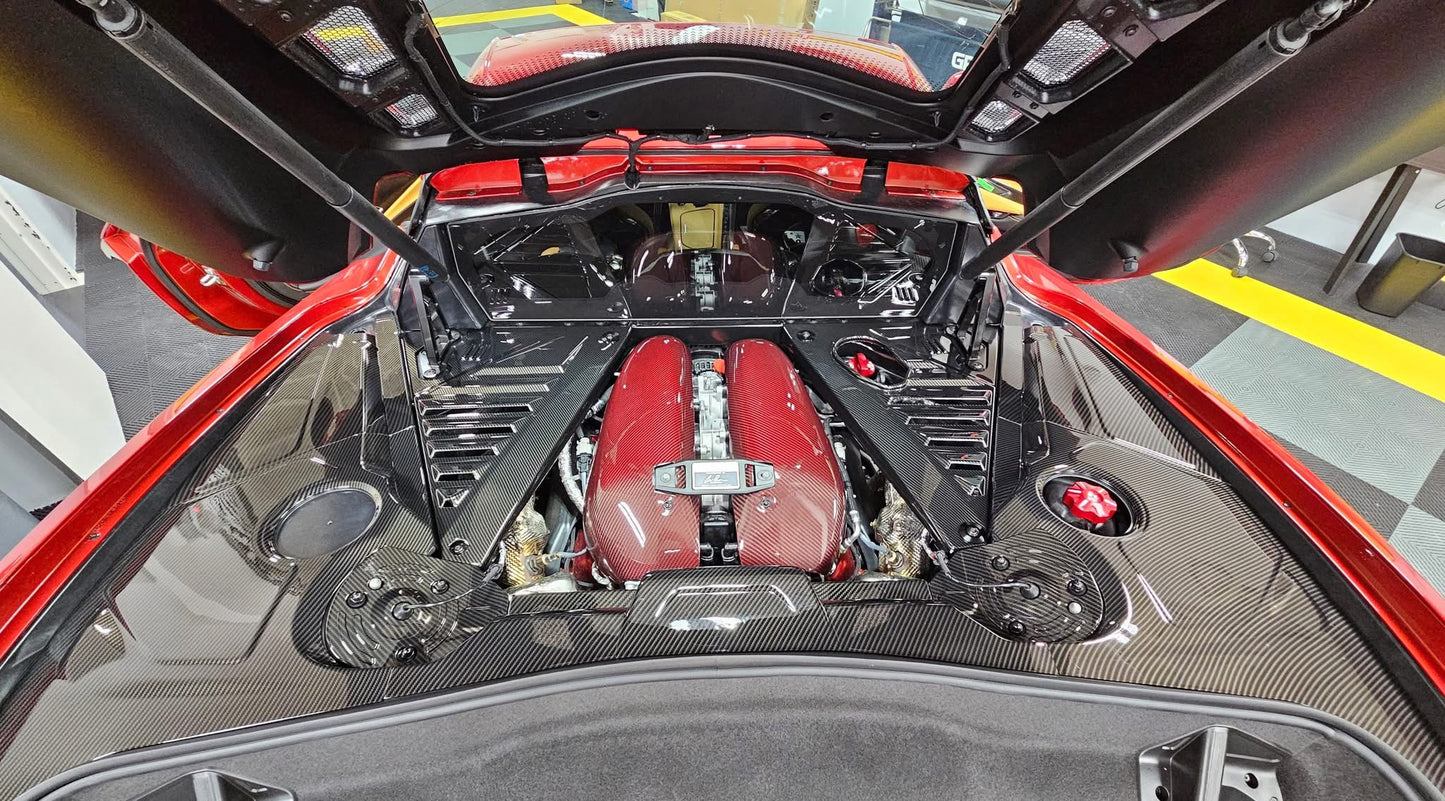 RED Carbon Fiber LT6 Engine Intake Manifold Covers