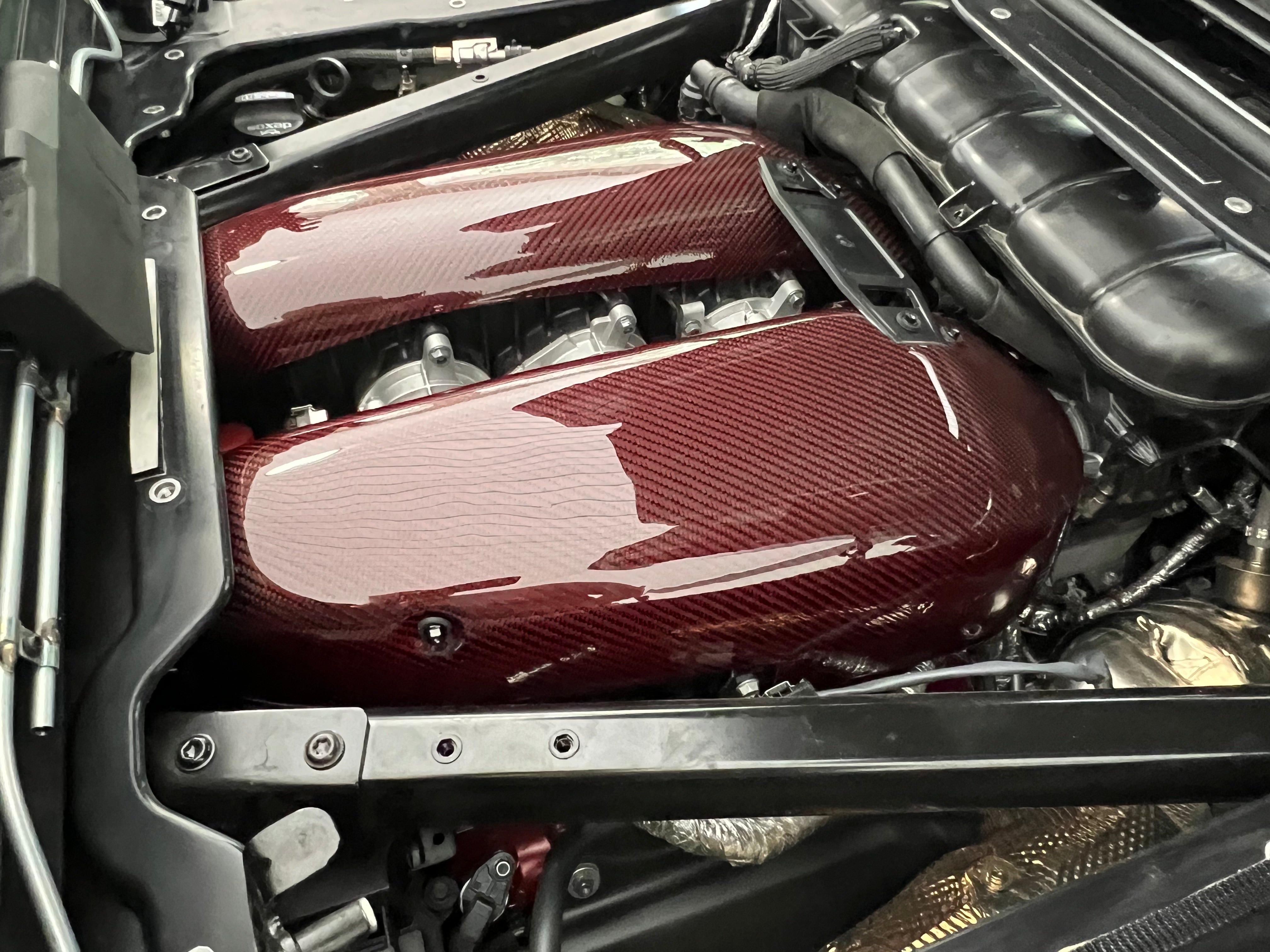 Red Engine Intake RED Carbon Fiber LT6 Engine Intake Manifold Covers – Hulse Designs